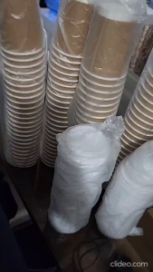 (50pcs) (12oz) Double Wall Coffee Paper Cup (Black/White/Brown Kraft) with (90mm) Lids (Black/White)