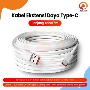 [RO ACC] KABEL CHARGER KAMERA CAMERA CCTV TYPE TIPE C PANJANG KABEL 6 METER