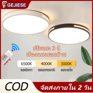 GEJIESE โคมไฟติดเพดาน ไฟตกแต่งเพดาน ปรับแสง 3 สี 36W สไตล์โมเดิร์น โคมไฟในห้องนอน หลอดไฟ led เพดาน ไฟเพดาน โคมไฟเพดาน ของตกแต่งห้องนอน โคมไฟไฟติด ห้องนั่งเล่นCeiling lamp