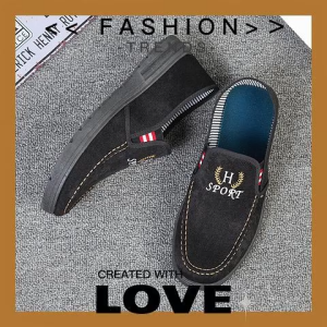 Wulove  เท่มาก รองเท้าผ้าใบผู้ชายรุ่นใหม่ ทรงสลิปออนพื้นหนา1นิ้ว กีไซน์สุขุมใส่ออกงานทางการหรือจะแมชท์ลุคแฟชั่นเท่ก็โคตรเข้า ของมันต้องมี