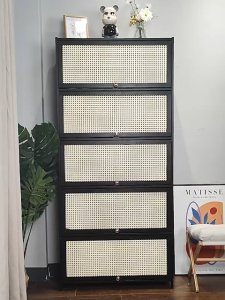 Shoe Cabinet Almari Kasut 3-11 Layers Bamboo Shoes Cabinet Shoe Rack 30+Pairs Of Shoes Storage Cabinet Rak Kasit Bertutup 鞋柜