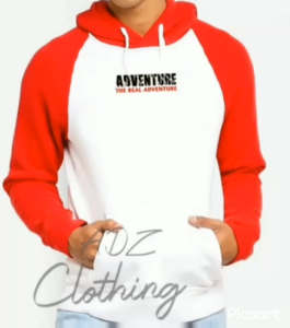 Jaket Hoodie Sweater Jumper OUTDOOR l Sweter Hodi Casual Pria dan Wanita Lengan Panjang ADVENTURE l Switer Hudi Bahan Kain Flecee Tebal Warna Putih Lengan Merah Ready Size S/M/L/XL/XXL Pemesanan Bisa COD Atau Bayar Ditempat