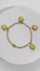 MJ Jewellery 375/9K Gold Bracelet with Love T91 (L Size)