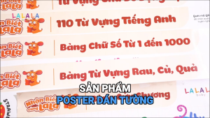 Đồ Chơi Giáo Dục - Poster Dán Tường (Không Keo Dính) Song Ngữ Anh Việt - Bảng Chữ Cái - Chữ Số - Cửu Chương - Động Vật