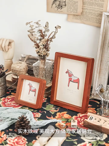 3R 4R 5R Size Vintage Wooden photo frame table 5/6/7 inches desktop decoration ornaments picture frame creative photo frame 复古木质相框摆台3寸5寸6寸7寸桌面装饰摆件画框创意照片框