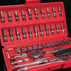 Set Sok Kunci Lengkap Shock Socket 46 in 1 Pas Ring Perbaikan Motor dan Mobil