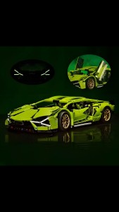 Lamborghini Building Block Sports Car Toys Assembly Technic Speed Kereta Brick Model Mainan Elektrik Budak For Boy Gifts
