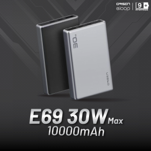[ส่งฟรี ไม่มีขั้นต่ำ] Orsen E69 แบตสำรอง 10000mAh 30W PD 3.0 PowerBank ชาร์จเร็ว USB Type C พาวเวอร์แบงค์ Eloop ของแท้ Fast Charge PPS QC AFC FCP ชาร์จไว รองรับมาตรฐาน UFCS