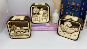 Ornamen Ukir Hiasan Meja Aesthetic Dekorasi Kamar Desain Anak dengan Lampu Tidur Bisa Custom Nama