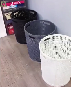 Foldable Round Laundry Basket White- Round Collapsible Plastic Hamper with Handle for Dirty Clothes in Bathroom and Bedroom Multifunctional Space Saving and Portable Easy Storage Organizer Bin for Toys Towels and Blankets