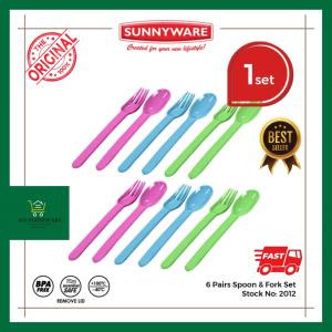 Spoon & Fork(6pairs) Plastic Spoon and Fork 6pcs 6sets 6 pairs Kutsara Tinidor Kainan Lunchbox - Sunnyware #2012