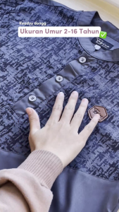 Tabina Atasan Kurta Lengan Panjang Seri Ahmad usia 2 hingga Dewasa XXL