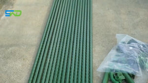 Horticultural bracket climbing pole (3 pieces) wrapped plastic steel pipe vegetable plant climbing vine fixing frame