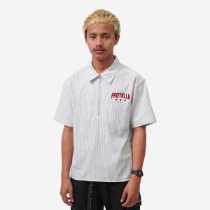 KEMEJA CROP ZIPPER GARIS-GARIS FRIDAY KILLER | LEZZIP SS