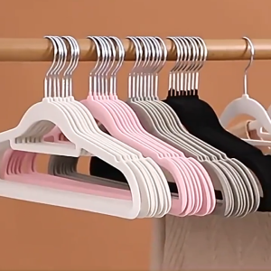 Thejoyful ไม้แขวนเสื้อกำมะหยี่ ไม้แขวนเสื้อ hanger ไม้แขวนเสื้อกันลื่น 5ชิ้น 10ชิ้น 20ชิ้น แข็งแรง กันผ้าลื่น