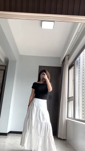 High Waist Long Skirt Women A-line Cake Skirt Fairy Artistic Sense Skirt 半身裙