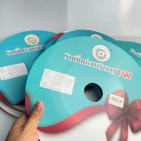 [TW RIBBON] ริบบิ้นกากเพชรใสเรนโบว์ ริบบิ้นพับเหรียญTW ม้วนใหญ่ ความยาว ...