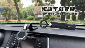 Bendable MagSafe Car Mount  360 Degree Rotatable Magnetic Car Phone Holder Detachable Alloy Arm Magnetic Phone Holder for iPhone 15 14 13 12 Pro Max and Android Phones with Ring Adaptor
