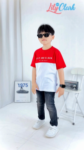 Lily And Clark Kaos Anak Laki-Laki Warna Merah Combine - KLC92