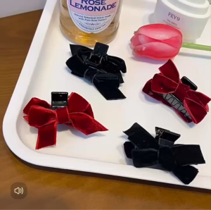 Kẹp tóc mái nhung Doudou Kẹp càng cua nơ Cặp tóc mini Kẹp gắp tóc con phong cách Hàn Quốc ZJ083