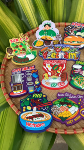 Dính hít tủ lạnh nam châm magnet 3D chất liệu cao su - chủ đề món ăn Việt Nam