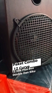 PAKET COMBO Speaker Curve 12 38B + Box Double + Tutup Speaker 12 +Terminal Kotak + Siku Box