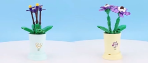 Potted Flower Building Block Bouquet Assembled Toy Simulation Green Plant Rose