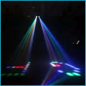 COD Lampu Proyektor Disco Sensor Suara RGB 128 LED 20W 2 Sorot / Lampu proyektor LED cahaya efek panggung pola RGBW warna-warni kontrol suara kepala ganda proyektor udaraEmslaser EL20