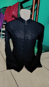 Baju Koko Embos Navy Terbaru Kancing Tutup Terbaru 2024