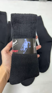 3 Pairs Black Sport Socks Extra Thick Long Work Sock Stokin Kerja Hitam Stoking Panjang Tebal 黑色男装袜加厚款