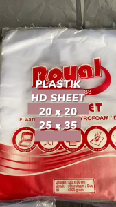 Plastik HD sheet 20x20 25x35 alas makanan nasi box mie tatakan plastik 200gram Royal
