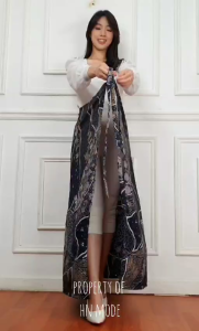 HN MODE - Couple rok lilit mix kemeja panjang motif raharja