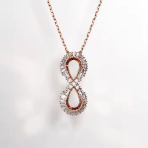 🖤Swarovski🖤Hyperbola series Infinity rose gold gemstone pendant necklace XL-MGJS2640802 classic design style couple necklace 925 sterling silver womens fashion necklace special gift for boyfriend or girlfriend