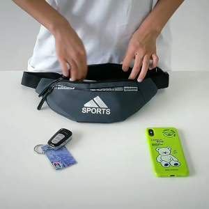 กระเป๋าคาดเอว วัสดุPU สายปรับสั้นยาวได้ ใช้คาดอกหรือเอวได้