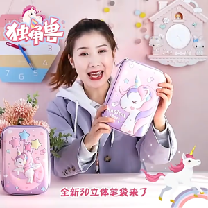 Blossom63| Smiggle Pencil Case Large 3D EVA Kotak Pensil Perempuan Lelaki Unicorn Dinosaur Stationary Smiggle Pencil Box
