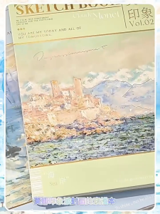 มืออาชีพ สมุดสเก็ตช์เกลียว สมุดวาดรูป กระดาษวาดรูป A4/16Kสีน้ำ กระดาษสเก็ตช์การวาดภาพMonet Design Drawing Writing Book