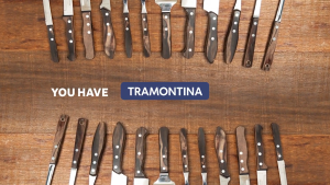 TRAMONTINA 5" Steak Knife with Stainless-Steel and Brown Polywood Handle | Polywood