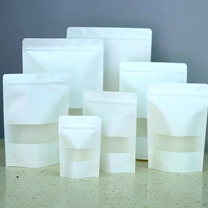 ซองขนม กันน้ำ แพ็ค 50 ใบ กันน้ำ Food Grade พลาสติก สีขาว 10x15+3 มีหน้าต่าง