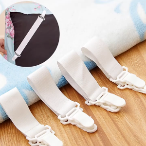 4PCS Mattress Sheet Clip Grippers Straps Heavy Duty Fastener Holder Sheet Clips Bedsheets Clip Mattress Pads Tablecloths