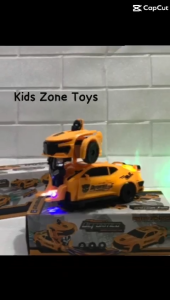 KZT Mainan Anak Mobil Mobilan Robot 2 In 1 Bumblebee Deformed Super Sports Car