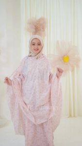 Mukena Travel Mini Anak Laser Cut 2in1 Parasut Korea Motif Rere Liza Chelsea