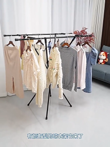 Portable Foldable Hanger Stainless Steel Floor-To-Ceiling Drying Rack Bathroom Towel Rack Drying Rack Bedroom Hanger 曬衣架