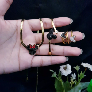 Set Perhiasan Titanium Wanita Dewasa Mickey Xds21