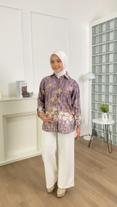Kemeja Cewek Elegan Bahan Silk - ShirinZein Blouse Maudy