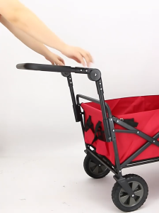 Adjustable Folding Wagon Push Handle - Easy Install Carriage Foldable Design Adjustable Button Wide Range Of Uses