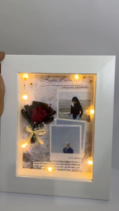 flower frame 3D Aesthetic pakai lampu | kado ulang tahun cewek cowok | hadiah anniversary wisuda graduation | kado ultah pacar cowok 1 paket | Gift polaroid | cetak foto 10R | kado cowok