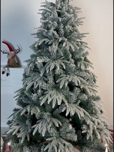 Christmas Tree 4FT/5FT/6FT Delicate White Snowflake Flocking Christmas Decoration Automatic PE+PVC Snow For Home Emulation Decor Artificial Deciduous