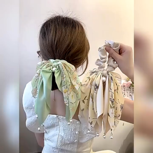 Ikat Rambut Pita Mutiara Cantik Ikat Rambut Korean Style