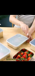 SUS304 Stainless Steel Fresh Food Storage Containers with Lids - Airtight Eco-Friendly Refrigerator Crisper Organizer 不锈钢保鲜食品储存盒