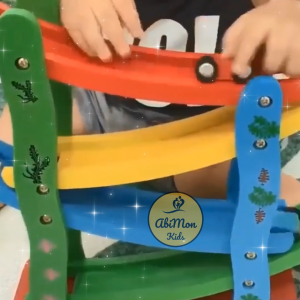 Xe Cầu Trượt 4 Tầng Bằng Gỗ Cho Bé || có kèm sẵn 4 xe ô tô || giúp Bé rèn luyện sự khéo léo của đôi bàn tay